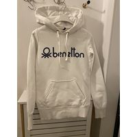 Байка, худи, толстовка, белая, бренд BENETON, хлопок