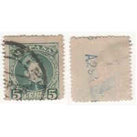 Испания (Mi) ES 207 5 сентимо 1901 год King Alfonso XIII - Medallion - Portrait of a young Alfonso XIII - Blue Control number on backside (1) (m36)