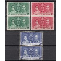 34a.BrKS. Великобритания. Колонии. Фолклендские острова. Коронация Георга VI и Елизаветы. 1937 г. Полная серия. Mi.##75-77. MNH.