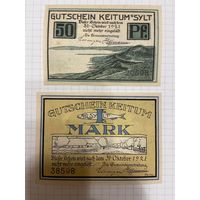 Нотгельд 50-100 пфеннигов Германия Кейтум-0301