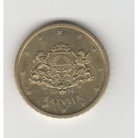 50 евроцентов Латвия 2014 Лот 8693