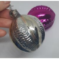 Ёлочная игрушка серебрянный Бутончик , стекло. СССР