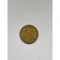 10 рентапфенигов Германия. Буква А.