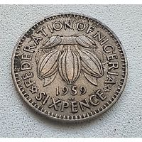 Нигерия 6 пенсов, 1959  4-1-37