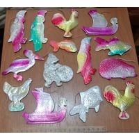 Лот ёлочных игрушек. Картонаж СССР. 14 шт. Редкий Берлинский Мишка. Распродажа коллекции!