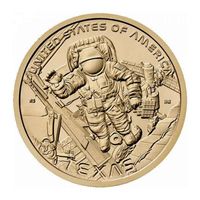 США 1 доллар 2025 Техас - Космический центр Джонсона, Космос Американские инновации UNC двор D