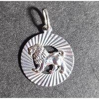 Кулон привеска знак зодиака Лев серебро 925 лот#9, С РУБЛЯ! МНОГО ЛОТОВ С РУБЛЯ БЕЗ МЦ!