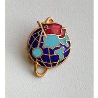 Значок. Первый искусственный спутник Земли (тяжёлый, горячая эмаль).