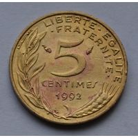 Франция, 5 сантимов 1992 г.
