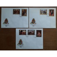 Венгрия 1976г. КПД Серия из 7 марок на 3 конвертах. Живопись. СГ.