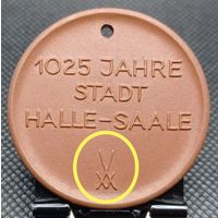Фарфоровый медальон Майссен 1986 г. '1025 лет г. Halle/Saale'