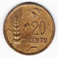 Литва 20 центов 1925 г. _состояние VF