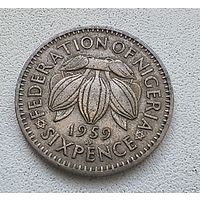 Нигерия 6 пенсов, 1959  4-1-39