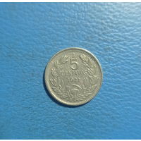 Чили 5 сентавос 1921 год кондор