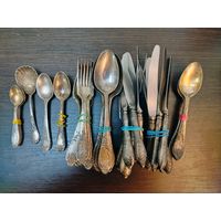 Набор столовых мельхиоровых приборов , клеймо МНЦЦ ЗИШ времен СССР качество .