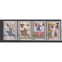 Лошади всадники фауна герб искусство Миннезингеры Лихтенштейн 1962 год Лот 5 ПОЛНАЯ СЕРИЯ МЕНЕЕЕ 30 % от каталога по курсу 3 р