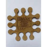 Подставка под пиво пивоварни "Strazek" из дерева /Россия/ No 2