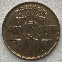 Литва 5 центов 1925 г.