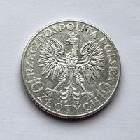 Монета СЕРЕБРО Польша 10 злотых 1932 год Ядвига (знак м.д)   ОТЛИЧНЫЕ