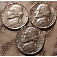 5 центов  1968 1969 1970 все S США Джеферсон ( три монеты)