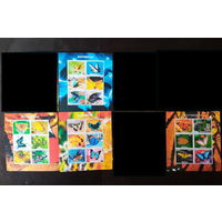 СЕРИЯ БЛОКОВ  БАБОЧКИ НАСЕКОМЫЕ фауна   MNH