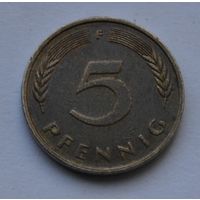 5 пфеннигов 1979 г. F, ФРГ, Германия.