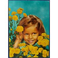 Детская европейская фотооткрытка.