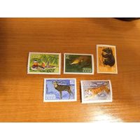1970 СССР Загорский 3836-3840 полная серия фауна чистая MNH** (с-11)