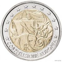 Италия 2 евро 2005 года. "1 год с момента подписания европейской Конституции". Сторгуй за свою цену, предложи обмен!