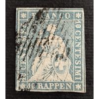 Швейцария. 1854г. Mi14 l.( Первый тип) Высокая цена каталога. 550Е.