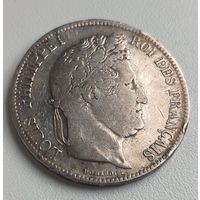 5 франков 1834 Франция Луи Филипп I крупное серебро