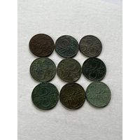 Польша 5 грошей  9 шт