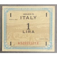 Банкнота 1 лира 1943 год. Италия