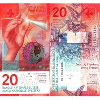 Швейцария 20 франков образца 2016 года UNC p76