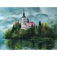Картина "Жемчужина Словении", Холст, масло, 40x60 см.