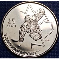 Канада 25 центов 2009 г. Х зимние Паралимпийские игры. Ванкувер 2010 - Хоккей на санях.