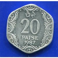 Индия 20 пайс 1987 UNC , Калькутта
