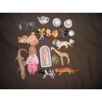 Игрушки детские,посуда фарфоровая,пупсы,львы,жирафы и др.С рубля.