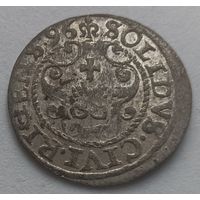 Рыжскi Кiрмаш! Солид 1596-2, Рига, Сигизмунд III. Остатки блеска