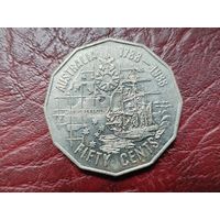 50 центов Австралия 1988 г. 200 лет Австралии.