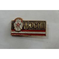 Значок ДОСААФ "ДЮСТШ". Алюминий.