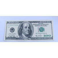100 долларов США 2006А года, интересный номер KI 3333 7 000 A