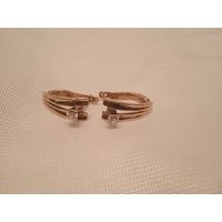 Серги серебро 925 пробы в позолоте