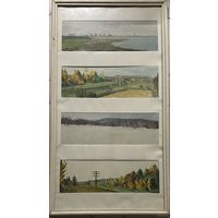 Бржозовский Г.Ф "Пейзажи", холст, масло. Размер 54х100см.