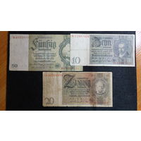 10+20+50 марок 1929-1935г.г. Берлин