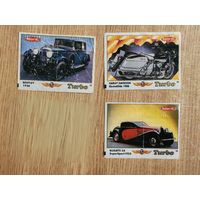Вкладыши Turbo Classic Турбо класик , серия  1-70 без надписи / фантики авто auto / Цена за 1 шт