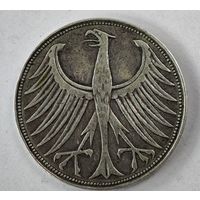 1951 год 5 марок Германия  серебро