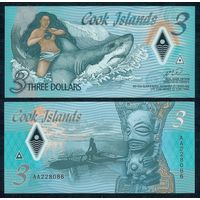 Острова Кука 3 доллара 2021 год, P-W11, серия AA, UNC