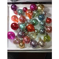 Ёлочные игрушки - Мини шарики 30 штук  . СССР