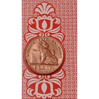 Бельгия 1 сантим 1912 belges в блеске unc